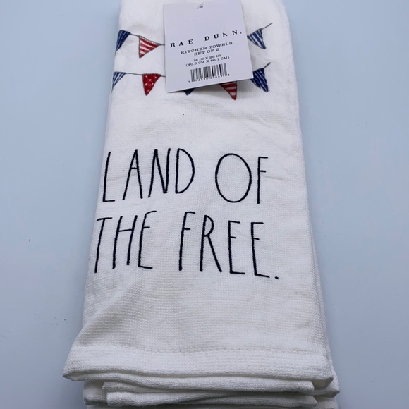 Rae Dunn Land Of The Free Kitchen Towels 2pk